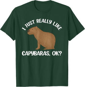 Funny Capybara Art Women Kids Rodent Capybara Lover T-Shirt - T-Shirt | Forest