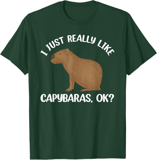 Funny Capybara Art Women Kids Rodent Capybara Lover T-Shirt - T-Shirt | Forest