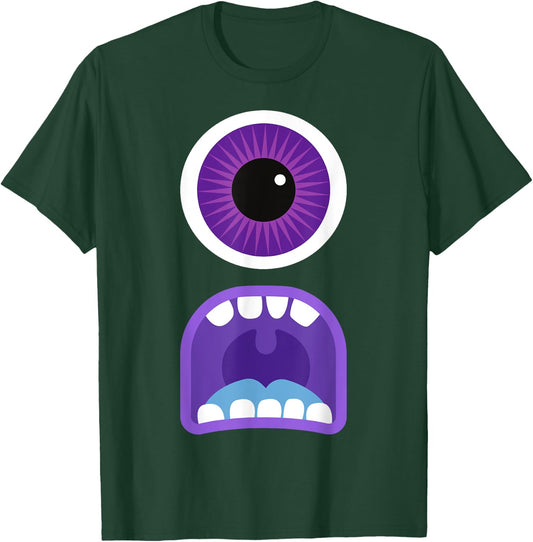 Cute Monster Face Costume Men's Women's Halloween T-Shirt - T-Shirt | Forest