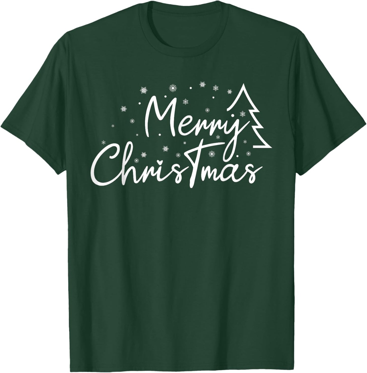 Cute Simple Merry Christmas Tree Family Matching Pajama Xmas T-Shirt - T-Shirt | Forest
