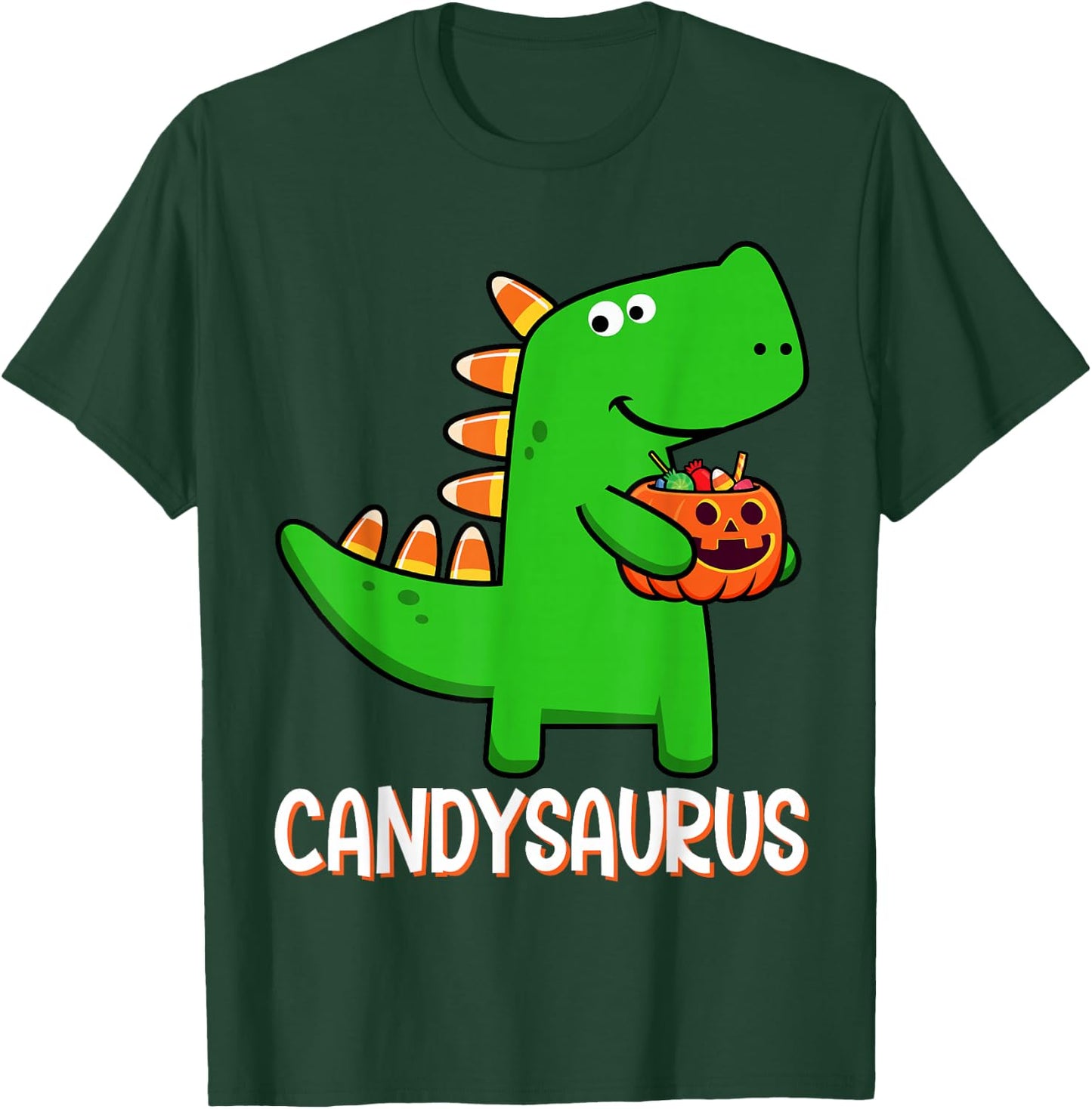 T-Rex Candysaurus Candy Corn Dinosaur Halloween Toddler Kid T-Shirt - T-Shirt | Forest