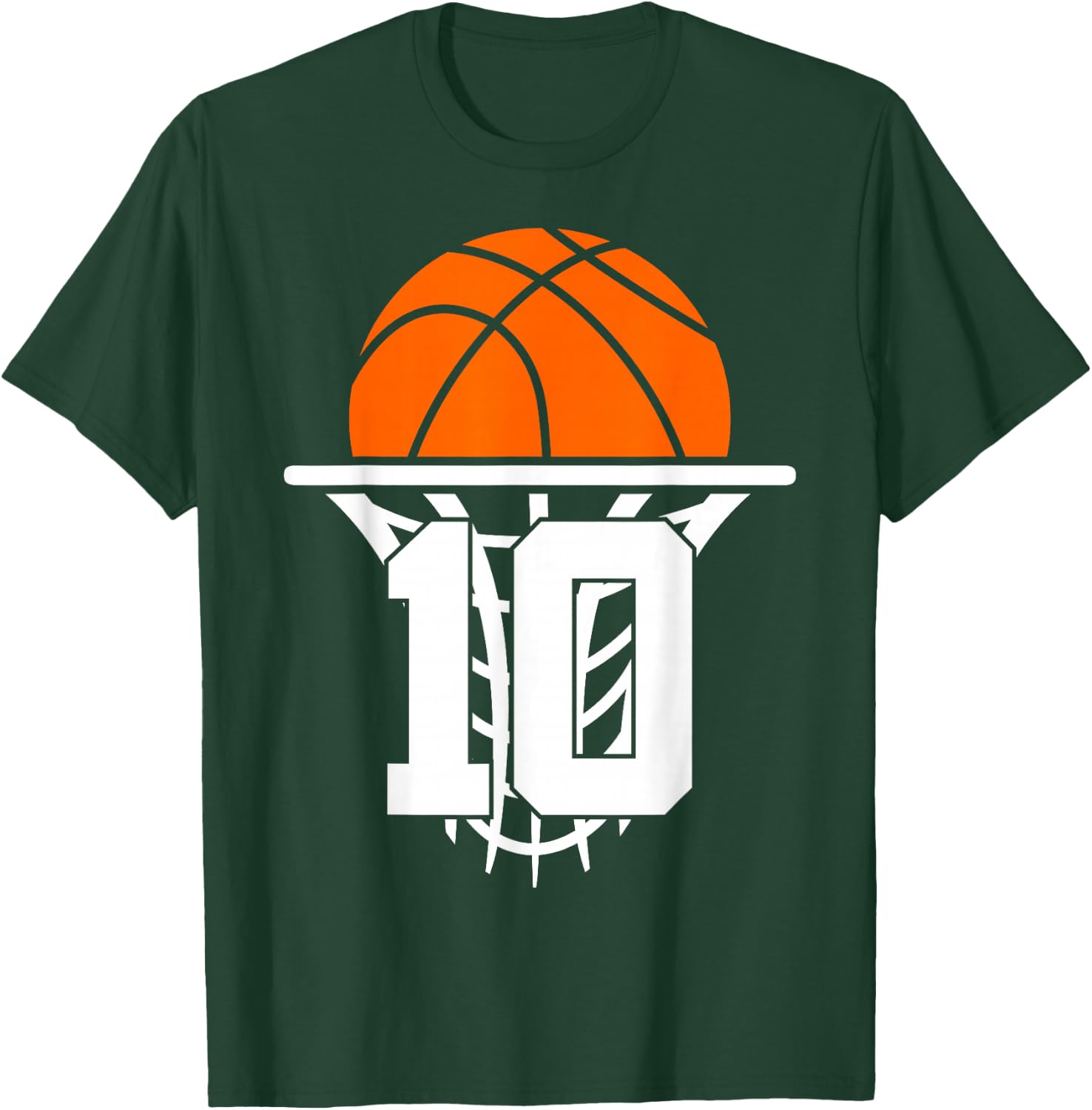 10 Years Basketball 10th Birthday T-Shirt - T-Shirt | Forest