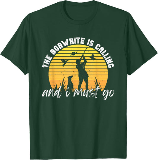 Vintage Quail Hunter and Bobwhite Hunting T-Shirt - T-Shirt | Forest