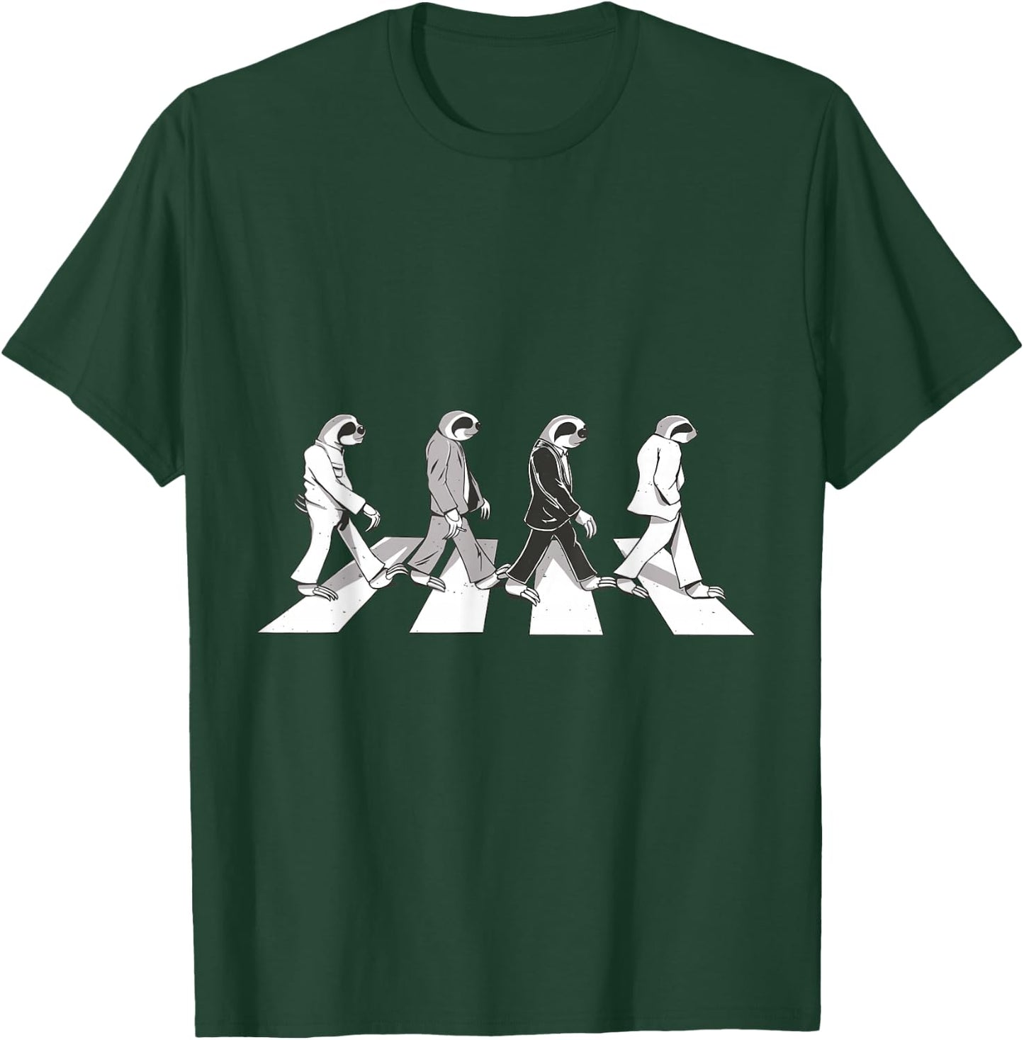 4 Sloths Walking Across A Crosswalk Over The Abbey Road T-Shirt - T-Shirt | Forest