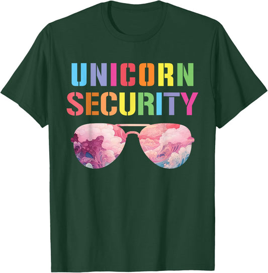 Halloween Dad Mom Daughter Adult Costume, Unicorn Security T-Shirt - T-Shirt | Forest