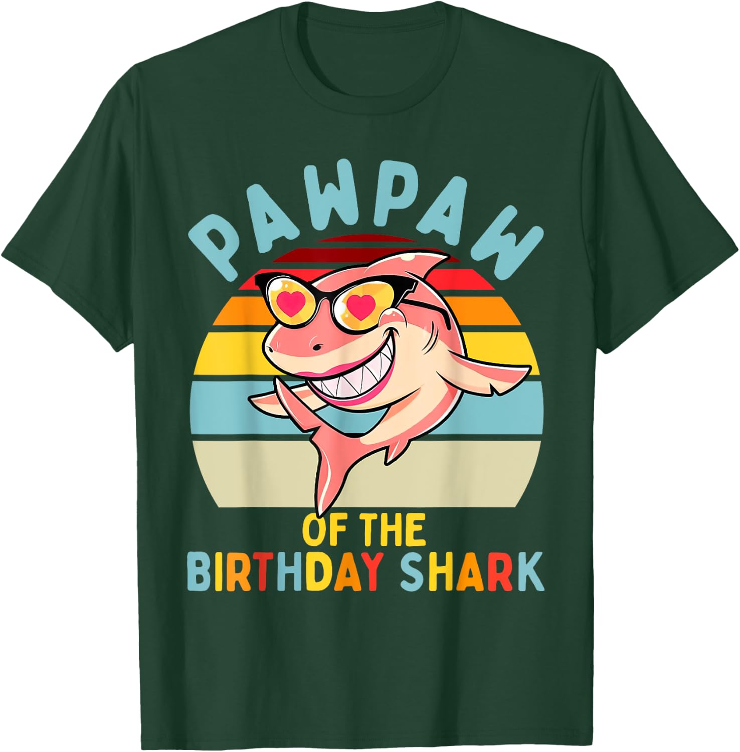 Pawpaw of the Shark Birthday Matching Family T-Shirt - T-Shirt | Forest