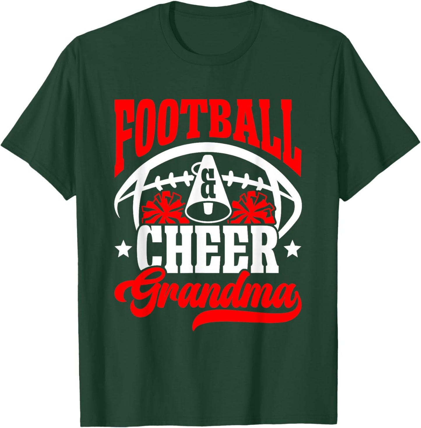 Football & Cheer Grandma Of Football Player And Cheerleader T-Shirt - T-Shirt | Forest