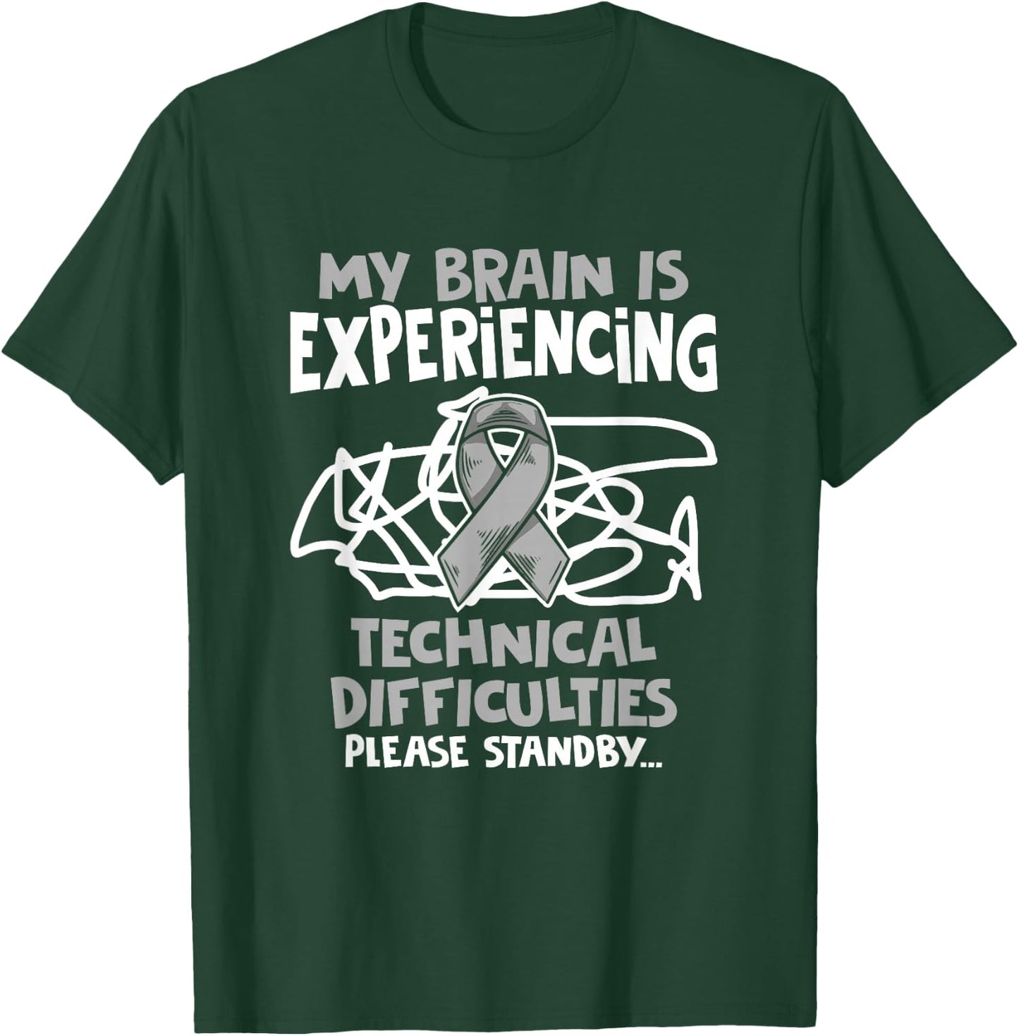 My Brain Technical PD Patients Parkinson's Disease Warrior T-Shirt - T-Shirt | Forest