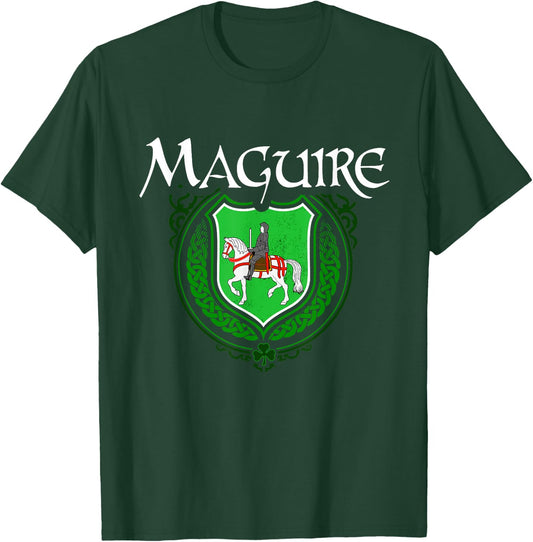 Maguire Surname Irish Clan Tartan Badge Ireland T-Shirt - T-Shirt | Forest