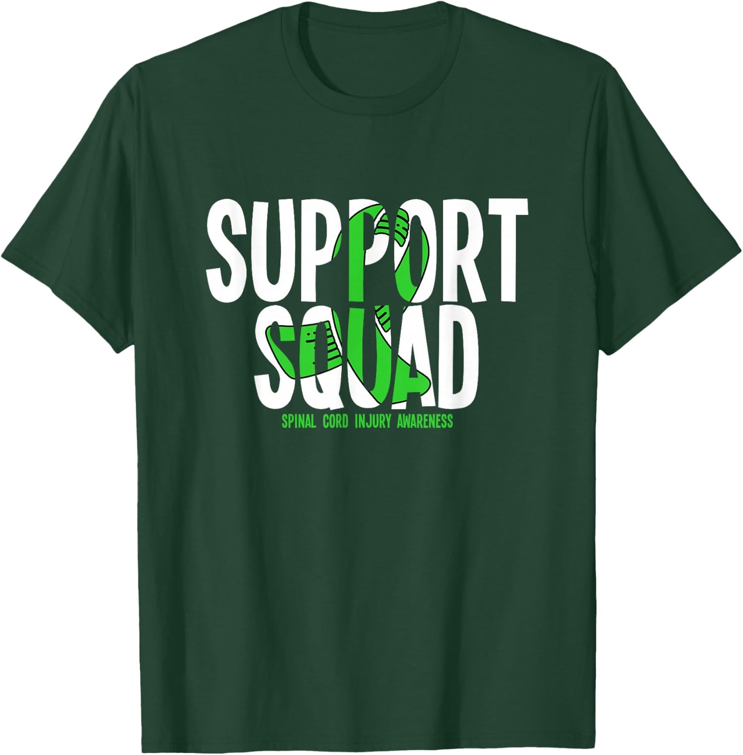 Support Squad Spinal Cord Injury Awareness T-Shirt - T-Shirt | Forest