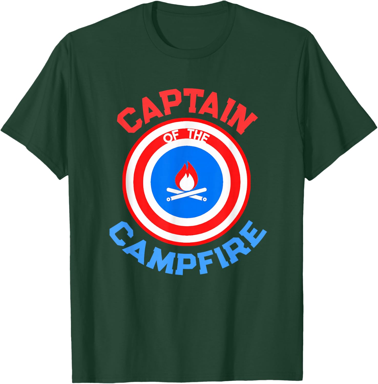 Camping King CAPTAIN of the CAMPFIRE Hiking Outdoor Hero T-Shirt - T-Shirt | Forest