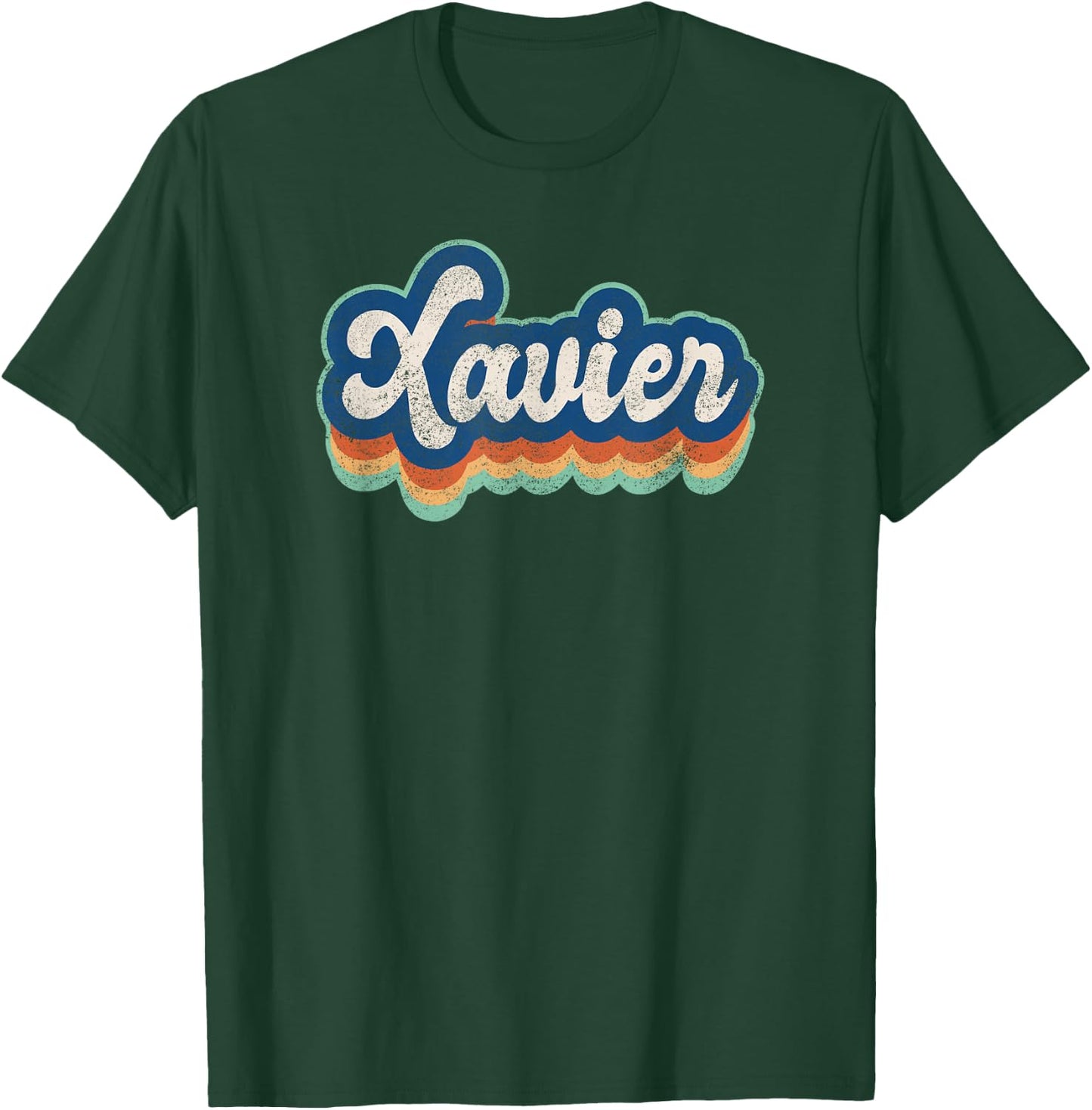 Xavier First Name Boy Vintage Style 70s 80s Personalized T-Shirt - T-Shirt | Forest
