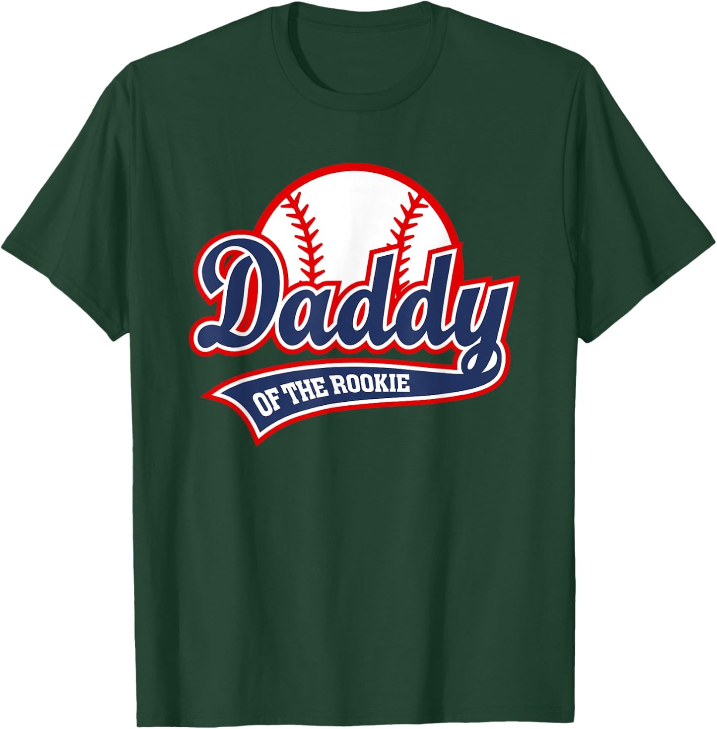 Daddy Of The Rookie Baseball Vintage Graphic Dad T-Shirt - T-Shirt | Forest