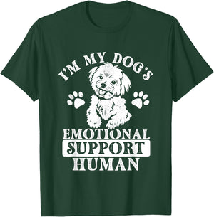 I'm My Dog's Emotional Support Human - Maltese Dog Lover T-Shirt - T-Shirt | Forest