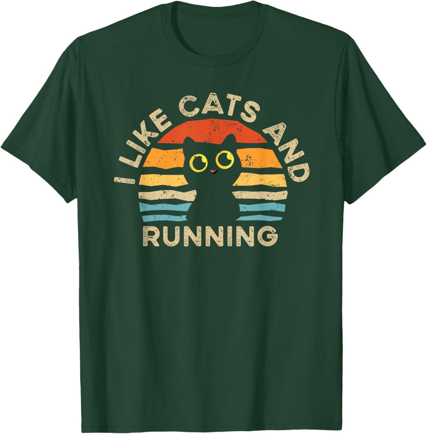 I Like Cats And Running T-Shirt - T-Shirt | Forest