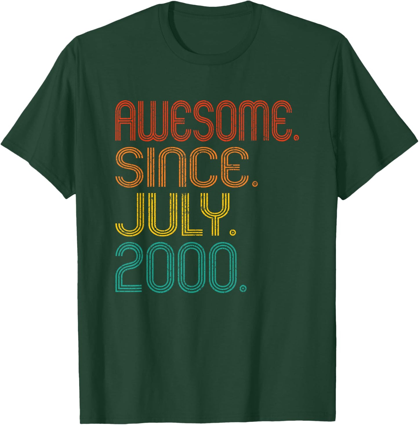 Awesome Since July 2000 Anniversary Birthday 2000 Vintage T-Shirt - T-Shirt | Forest