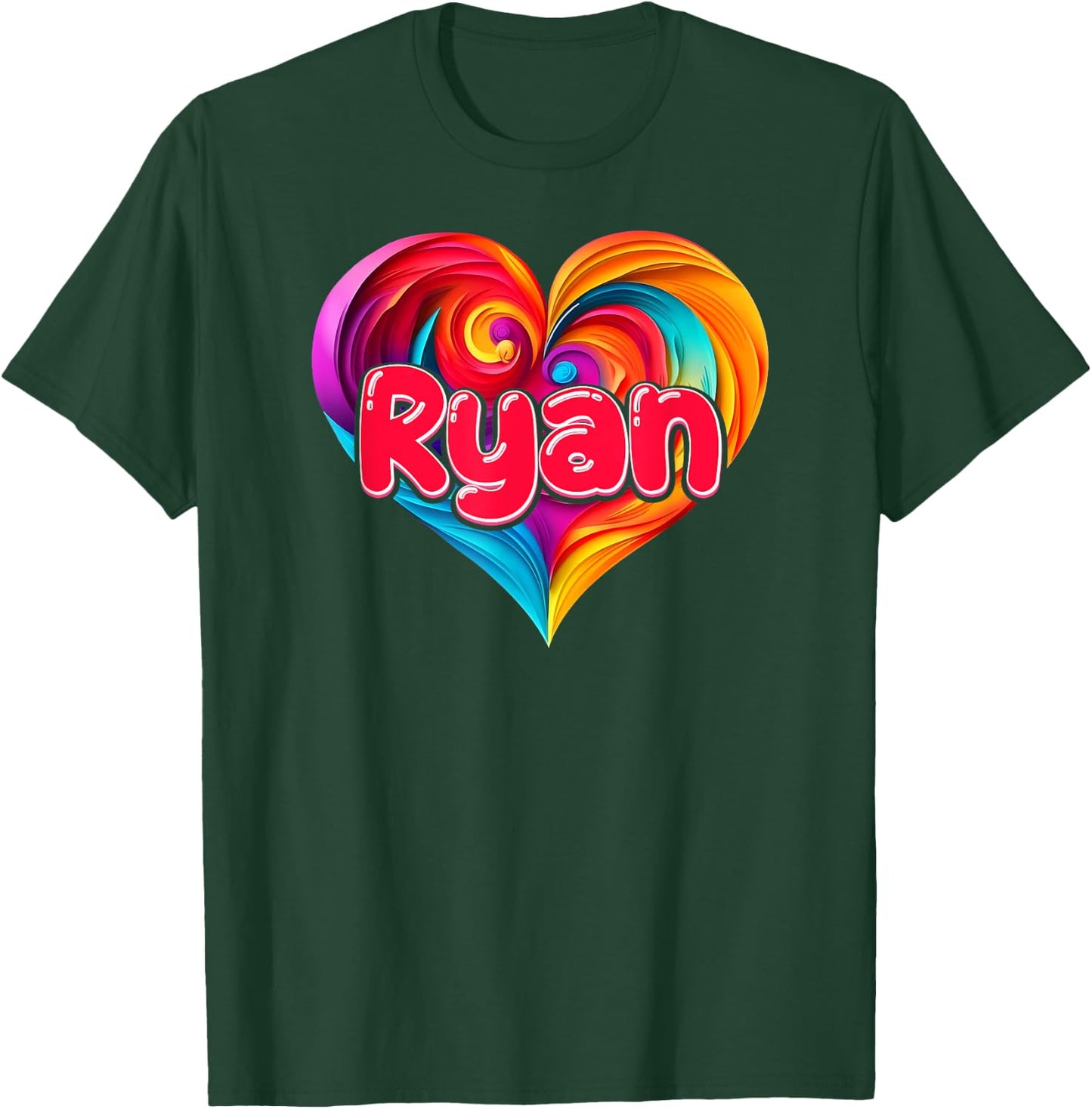 I Heart Love Ryan First Name Colorful Named T-Shirt - T-Shirt | Forest