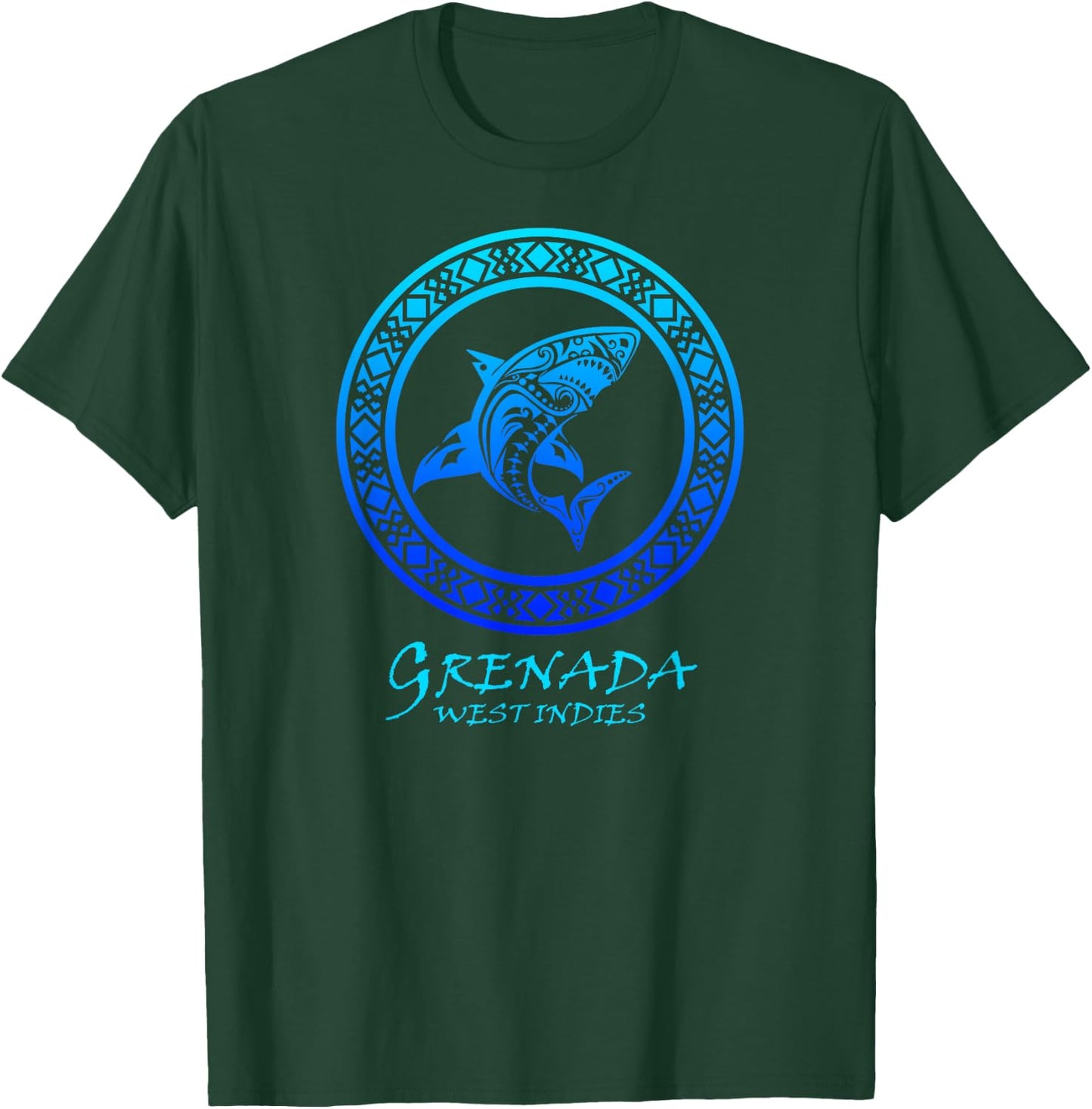 Grenada, West Indies Vintage Tribal Shark Vacation T-Shirt - T-Shirt | Forest