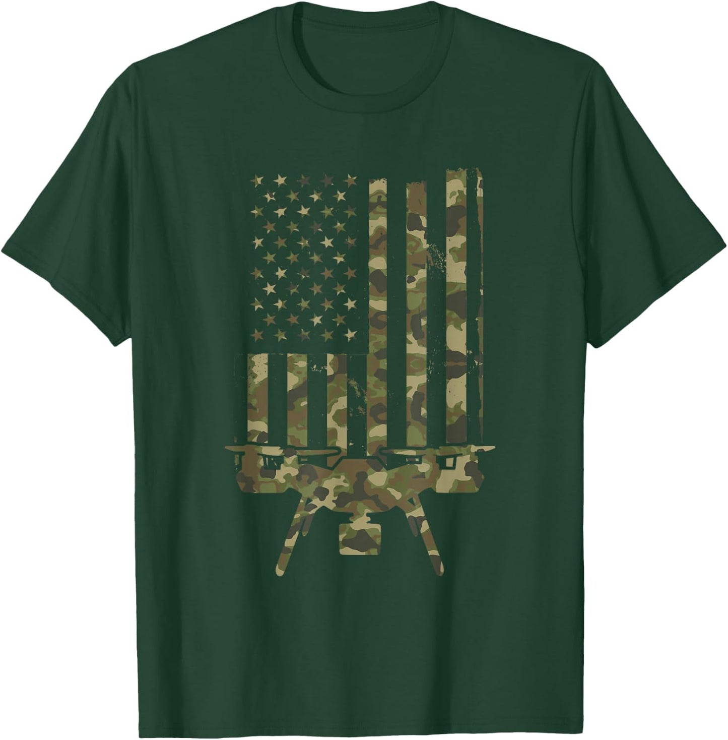 Retro Vintage Funny USA FAA Quadrocopter Drone Pilot T-Shirt - T-Shirt | Forest