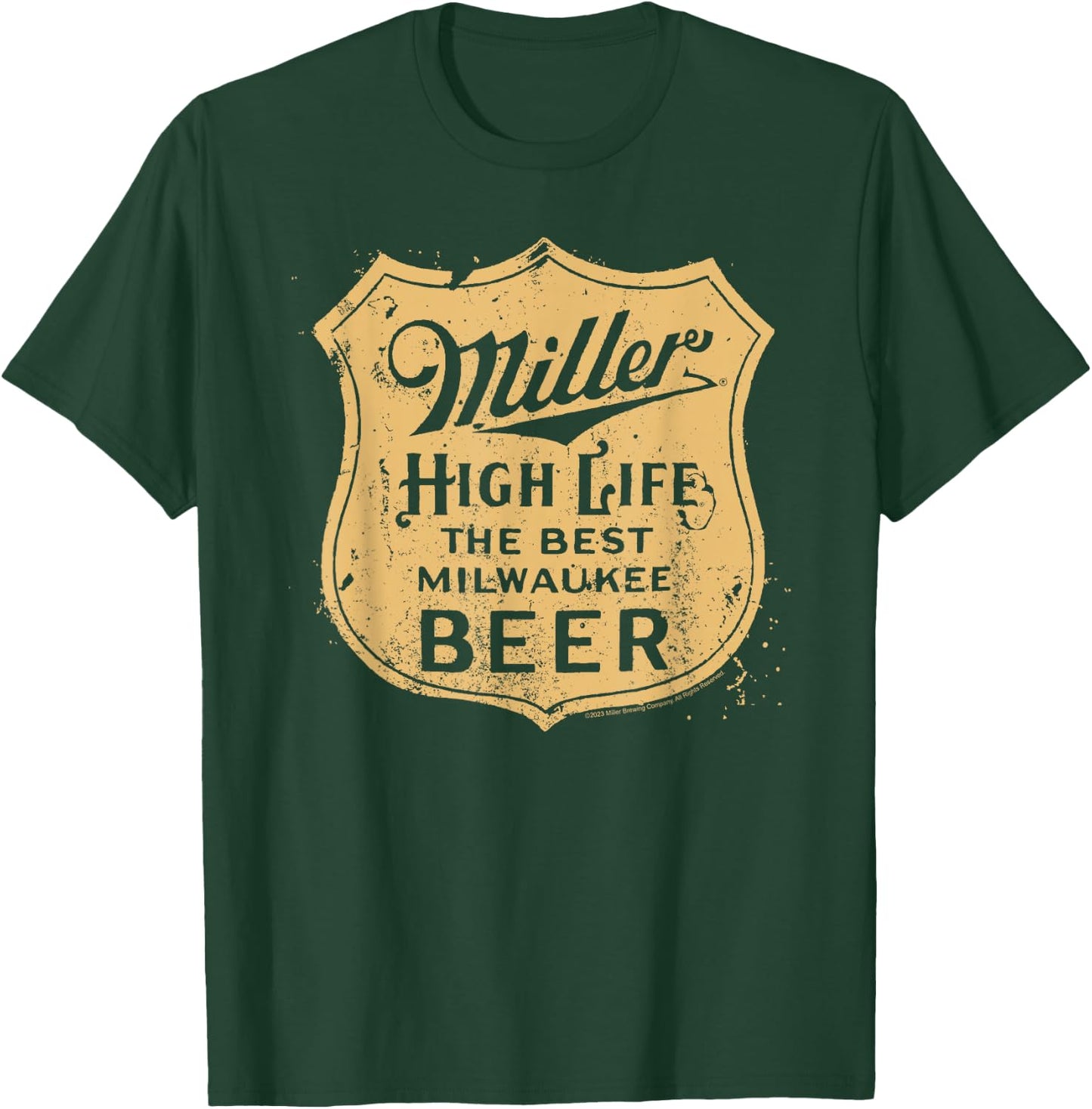 Miller High Life - Vintage Crest T-Shirt - T-Shirt | Forest