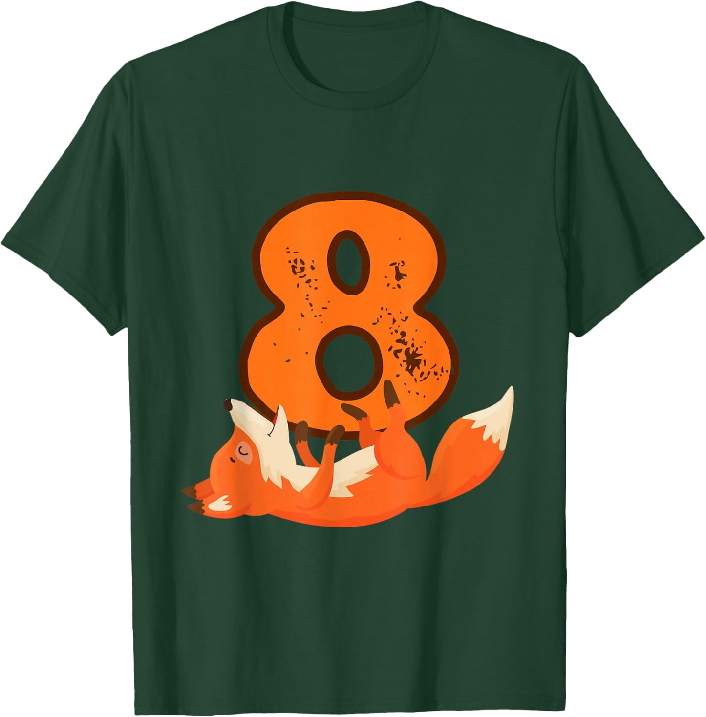 8th Birthday For Girls Gift Funny 8 Years Old Boy Fox T-Shirt - T-Shirt | Forest