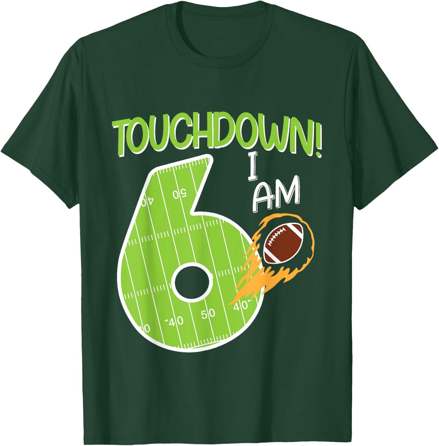 American Football Birthday I 6 years old T-Shirt - T-Shirt | Forest