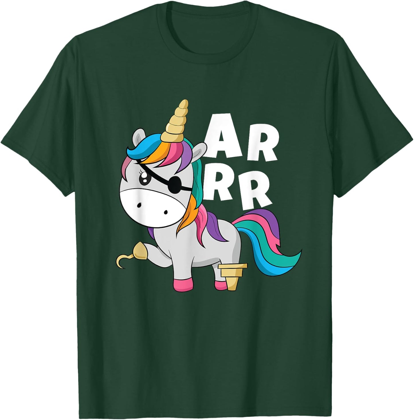 Caribbean Sea Thief Freebooter Toddler Girl Unicorn Pirate T-Shirt - T-Shirt | Forest