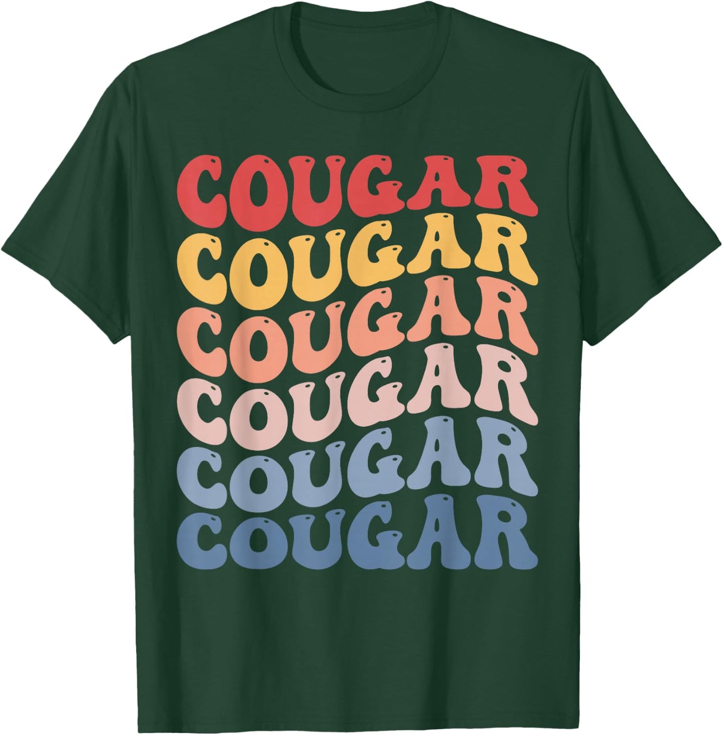 Cougar Groovy Retro T-Shirt - T-Shirt | Forest