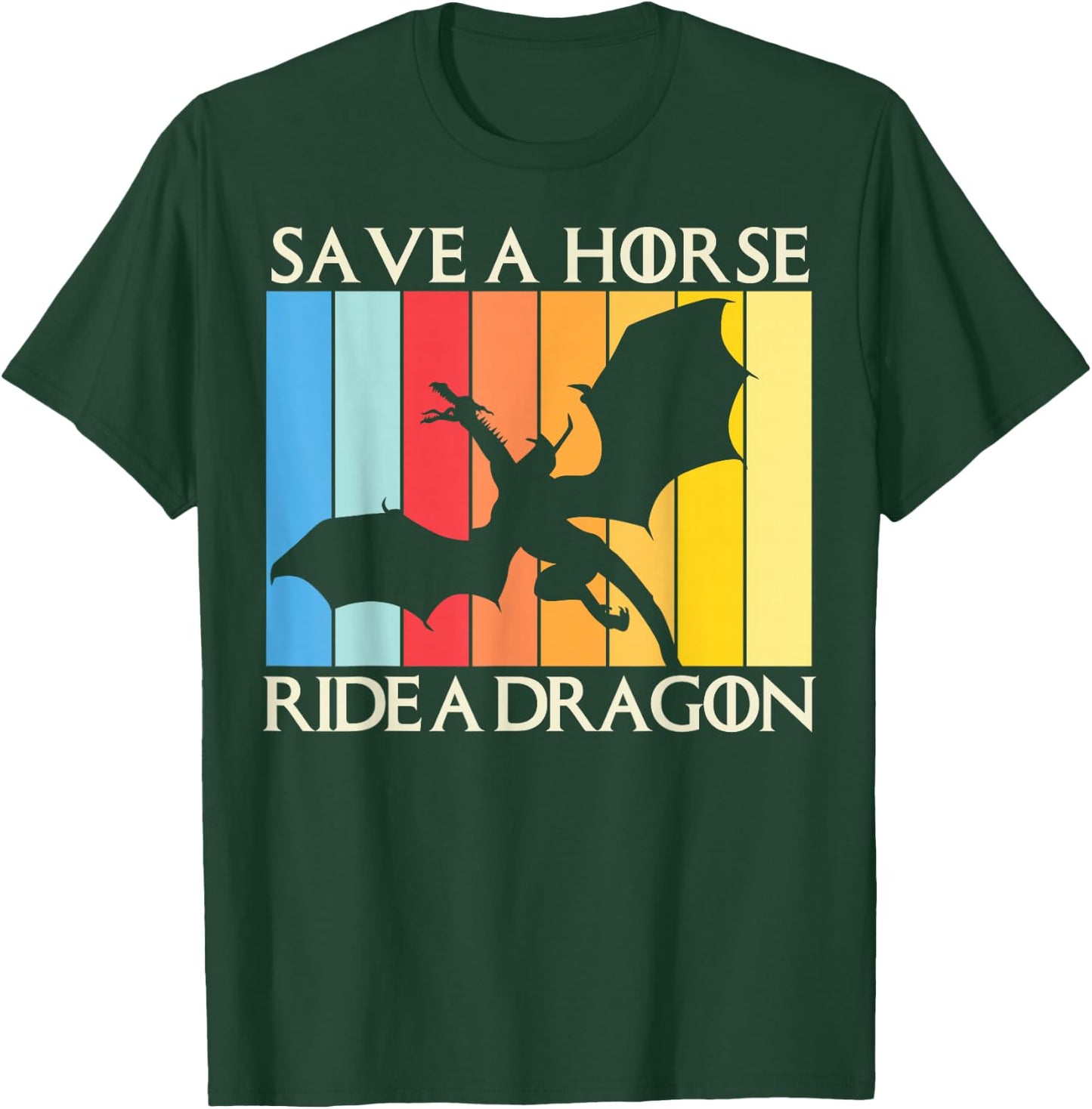 Save A Horse Ride A Dragon T-Shirt - T-Shirt | Forest