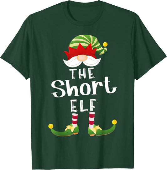 Short Elf Group Christmas Funny Pajama Party T-Shirt - T-Shirt | Forest