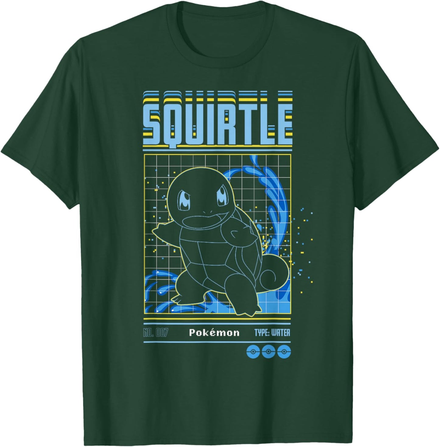 Pokémon Squirtle Water Type Schematic T-Shirt - T-Shirt | Forest