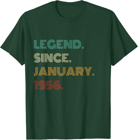 70 Years Old Legend Since January 1956 70th Birthday T-Shirt - T-Shirt | Forest