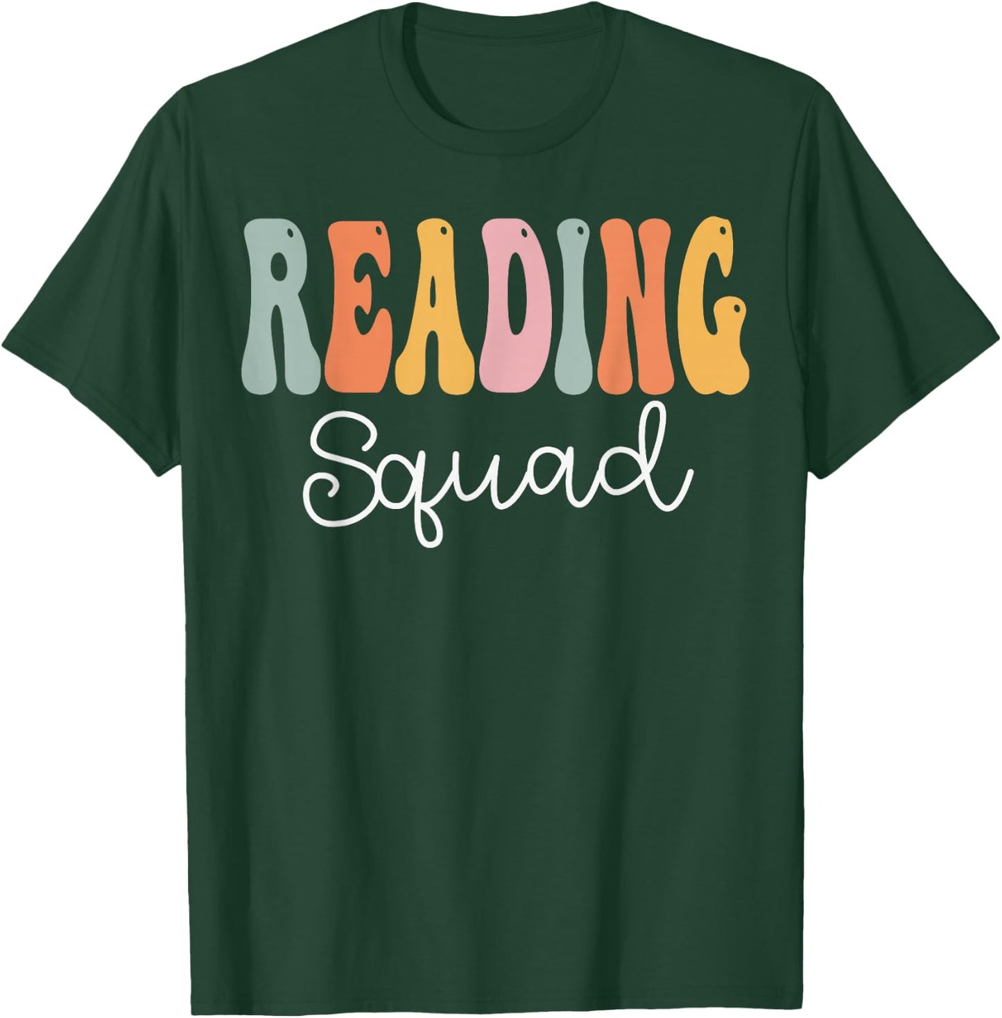 Reading Squad Groovy Women Appreciation Day Back To School T-Shirt - T-Shirt | Forest
