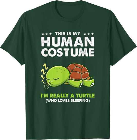 This Is My Human Costume Turtle Sleeping T-Shirt - T-Shirt | Forest