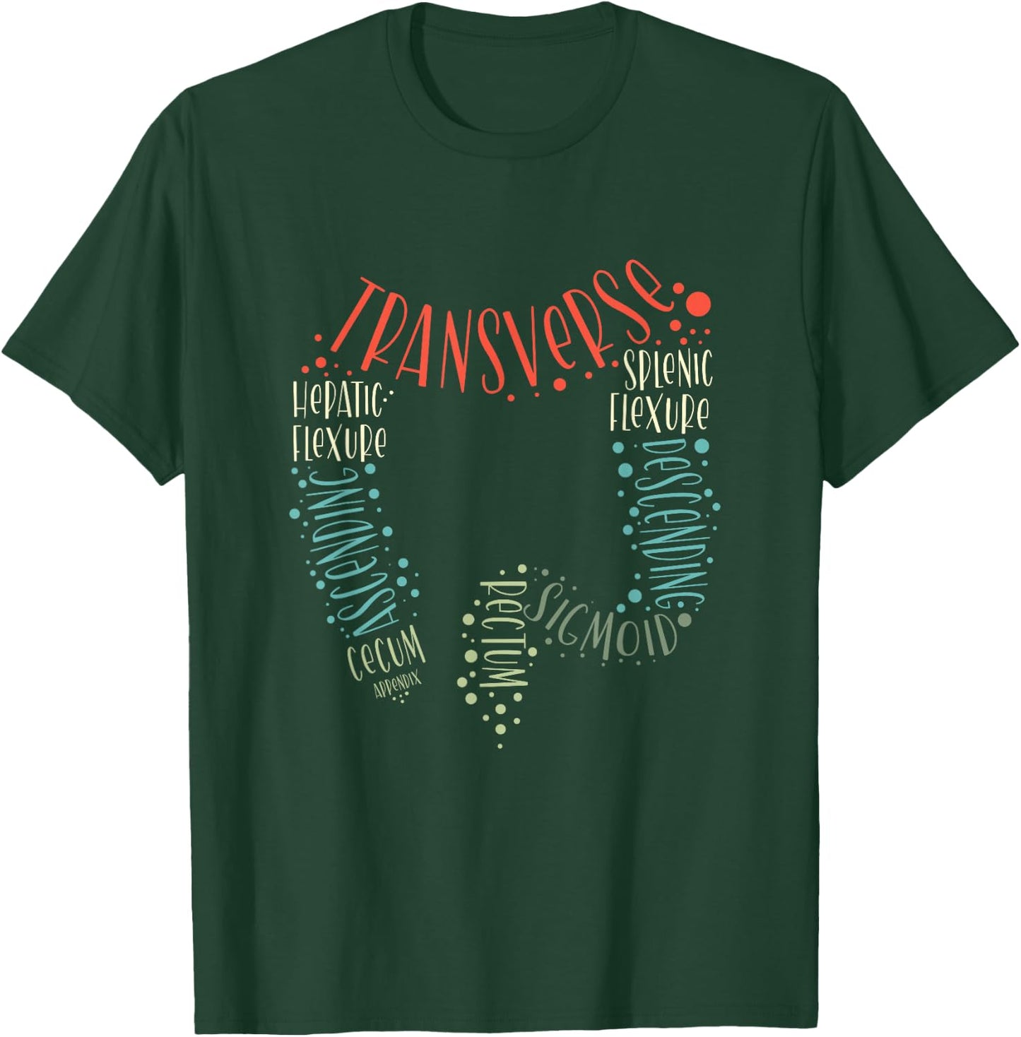 GI Endoscopy Nurse Endo Tech Colonoscopy Colon Anatomy T-Shirt - T-Shirt | Forest