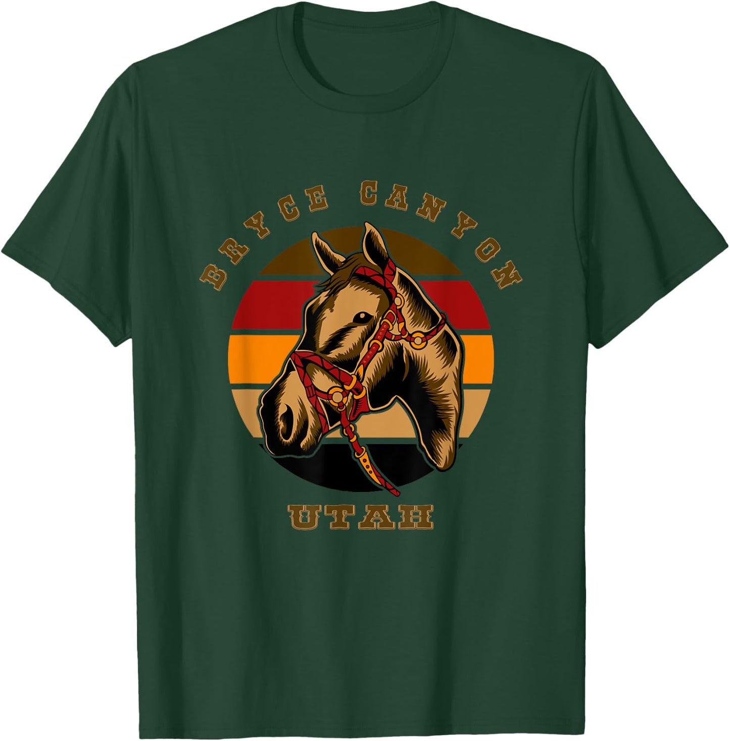 Utah Horseback Riding Horse Retro Style Bryce Canyon Equine T-Shirt - T-Shirt | Forest