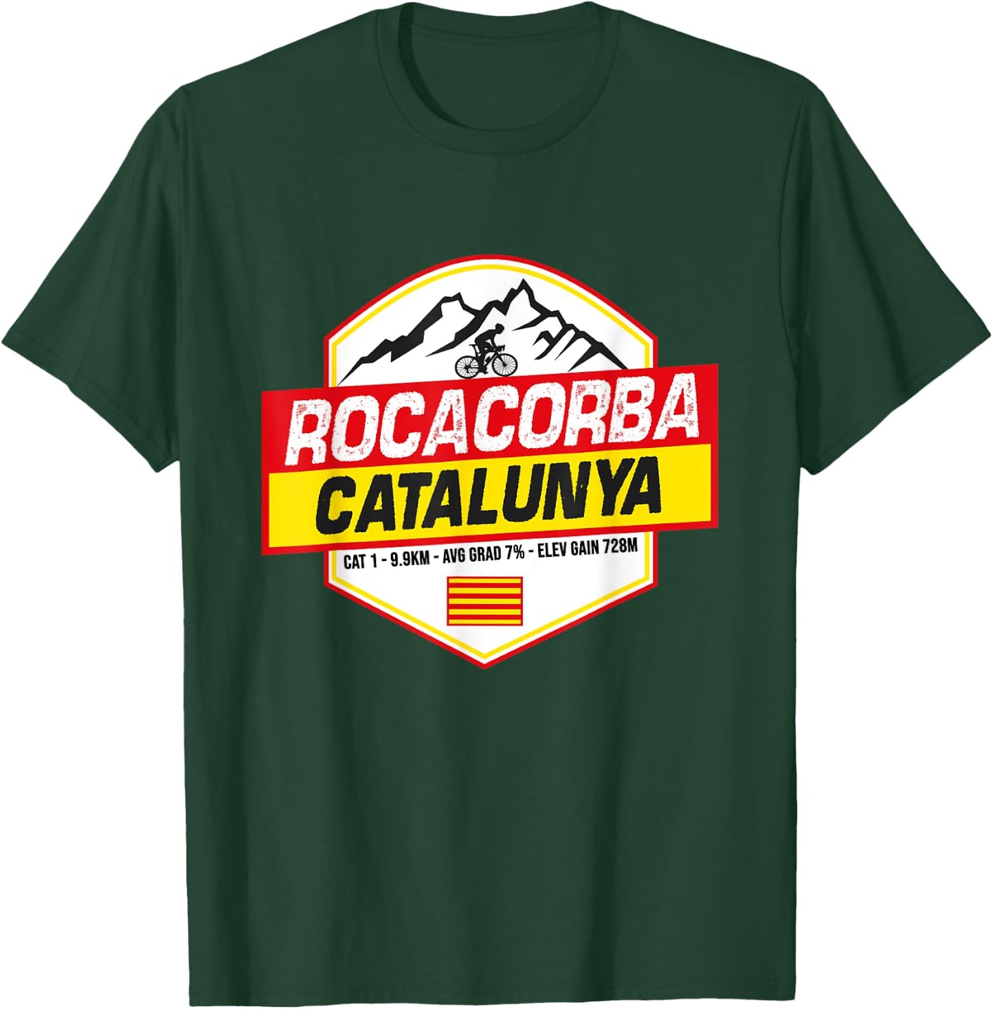 Rocacorba Girona Cyclist Catalonia Spain Cycling Holiday T-Shirt - T-Shirt | Forest
