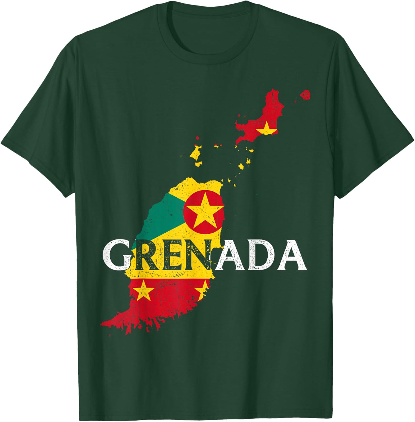 Grenada Country Map Flag Proud Grenadian Patriotic T-Shirt - T-Shirt | Forest
