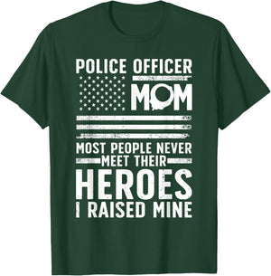 Police Mom Art For Cop Mother Women Police Officer Lovers T-Shirt - T-Shirt | Forest