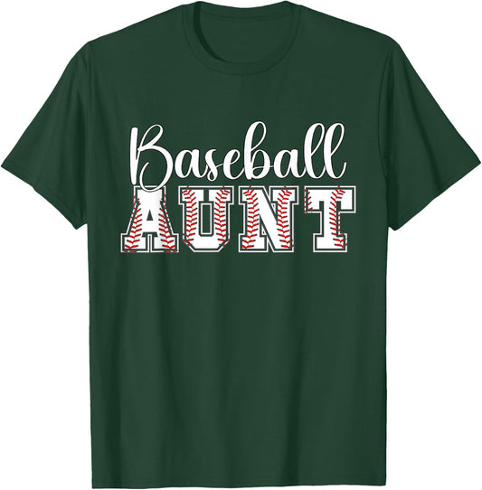Baseball Aunt Of A Baseball Player Aunt Baseball Auntie T-Shirt - T-Shirt | Forest