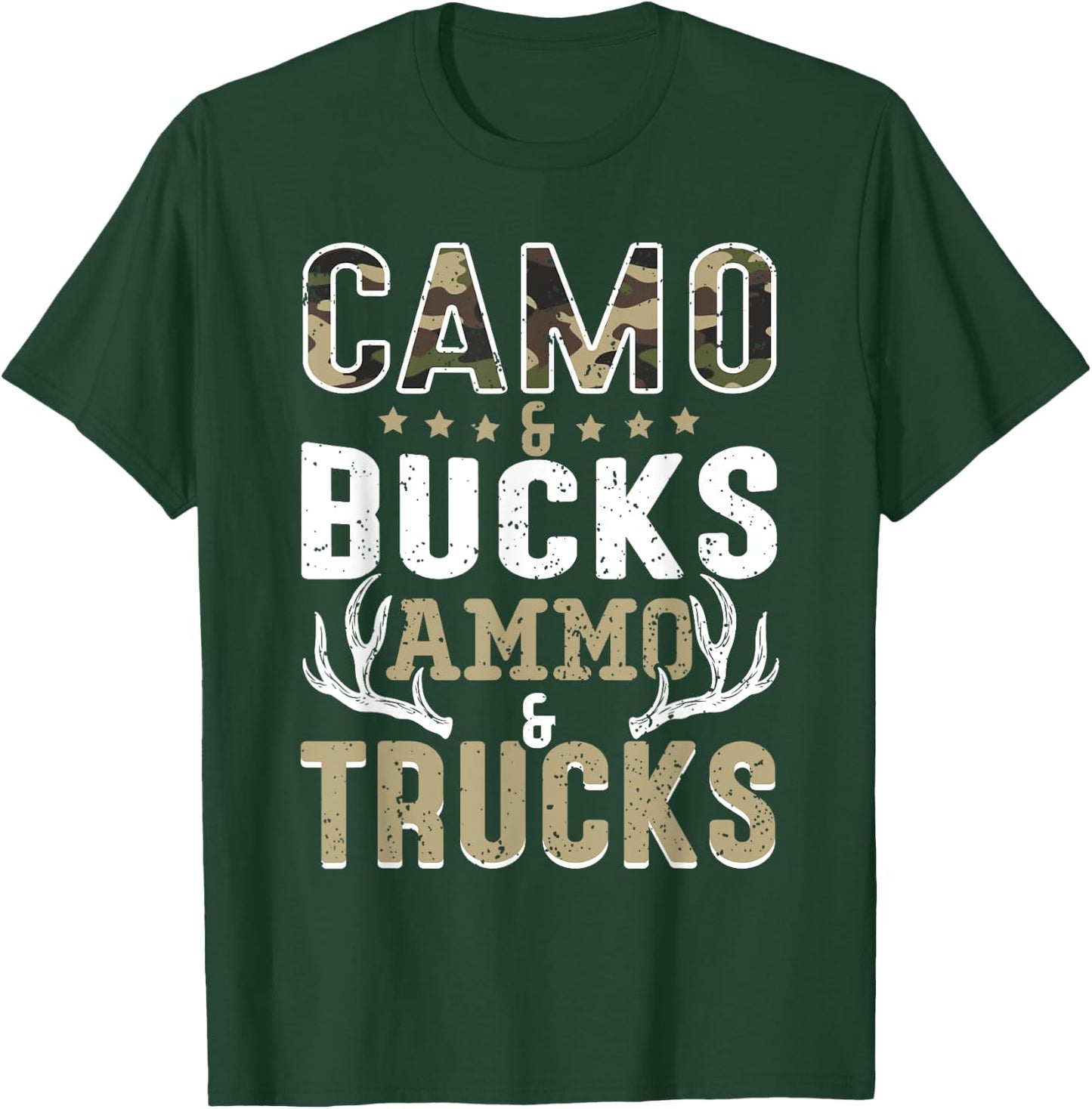 Deer Hunting Women Camo And Bucks Ammo And Trucks T-Shirt - T-Shirt | Forest