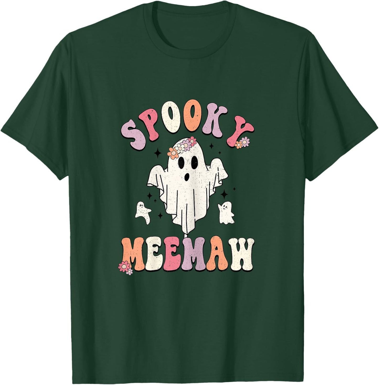 Spooky Meemaw Shirt, Cute Ghost Meemaw Halloween T-Shirt - T-Shirt | Forest