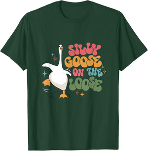 Silly Goose On The Loose retro groovy silly goose club T-Shirt - T-Shirt | Forest