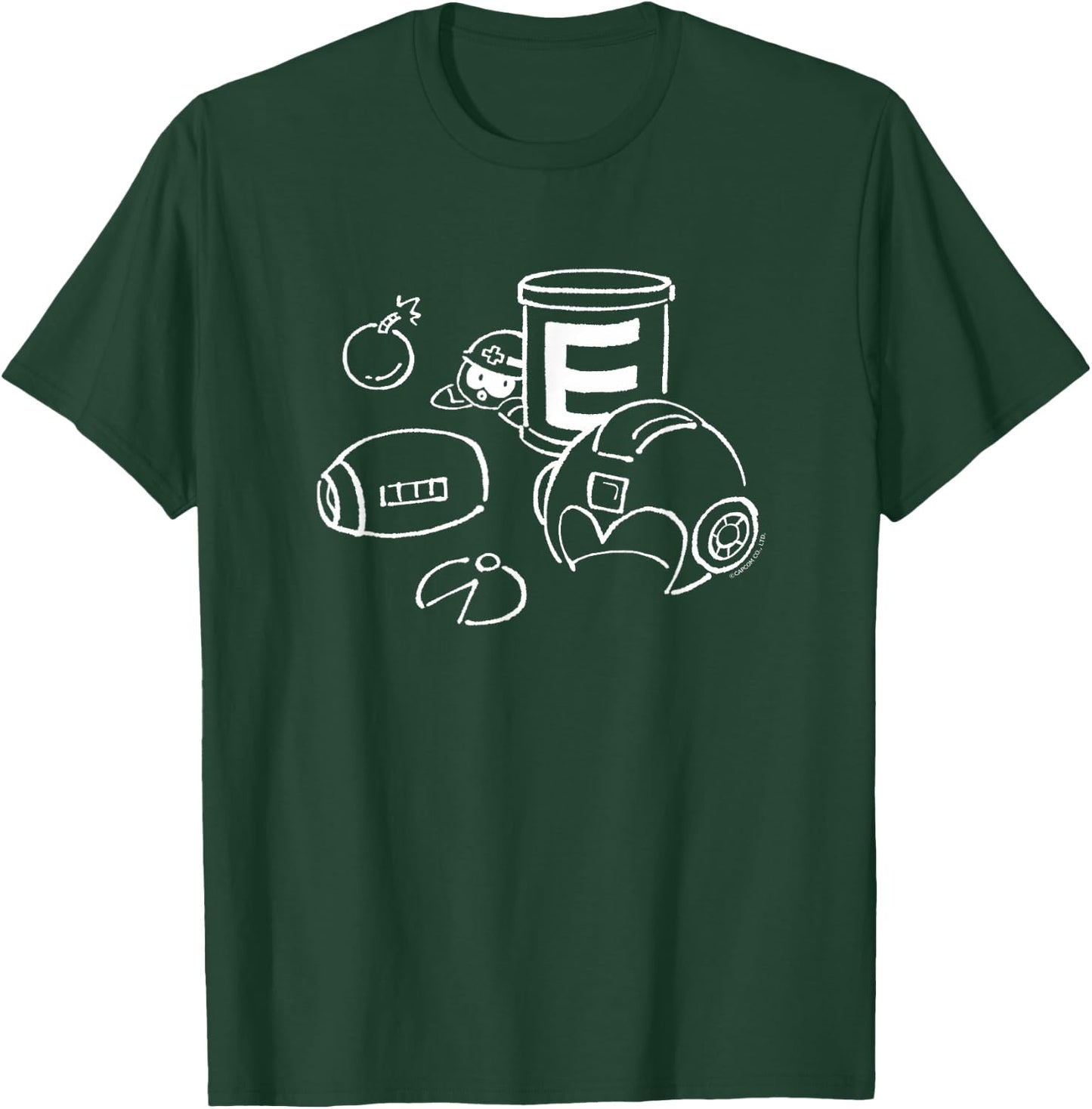 MEGA MAN Line Art (A) T-Shirt - T-Shirt | Forest