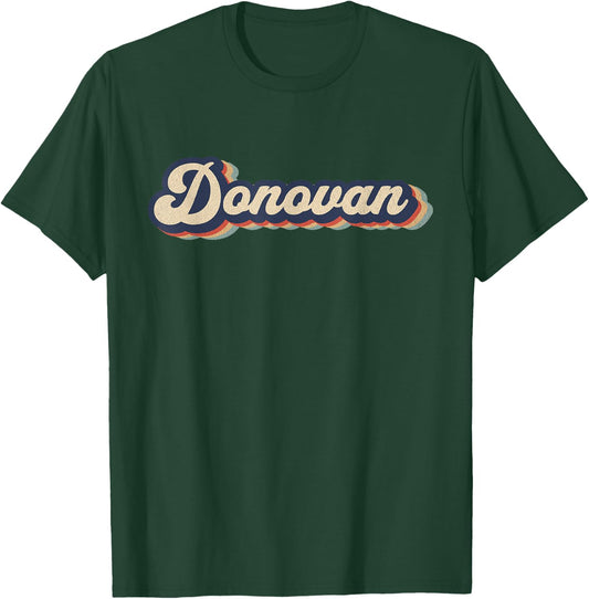 Retro Vintage Donovan Name Personalized T-Shirt - T-Shirt | Forest
