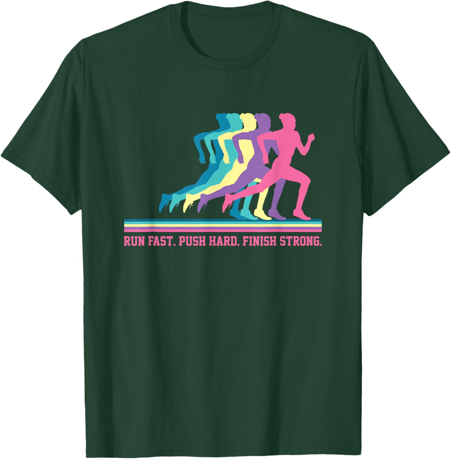 Women's Running Athletics Runner Motivation Training T-Shirt - T-Shirt | Forest