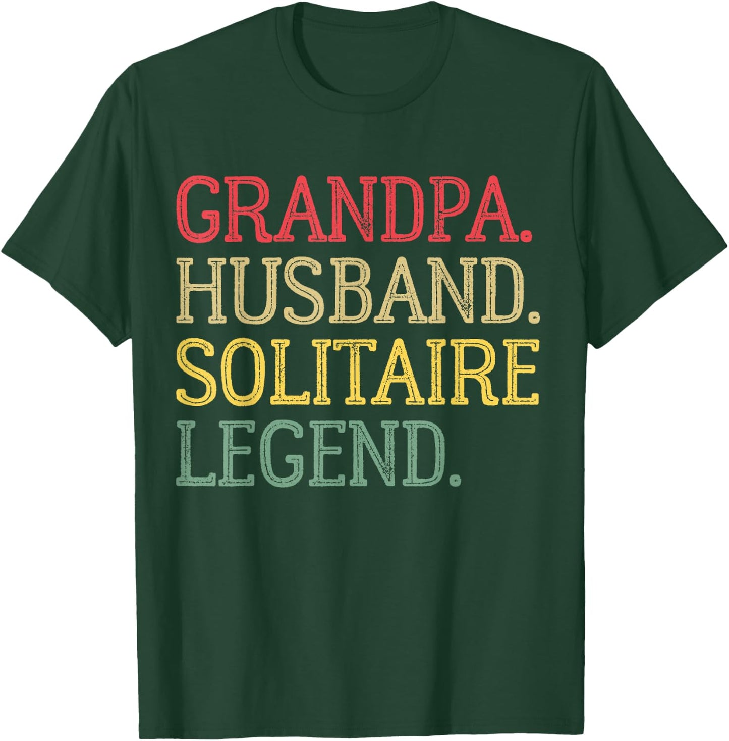 Grandpa Husband Solitaire Legend Vintage Solitaire Game T-Shirt - T-Shirt | Forest