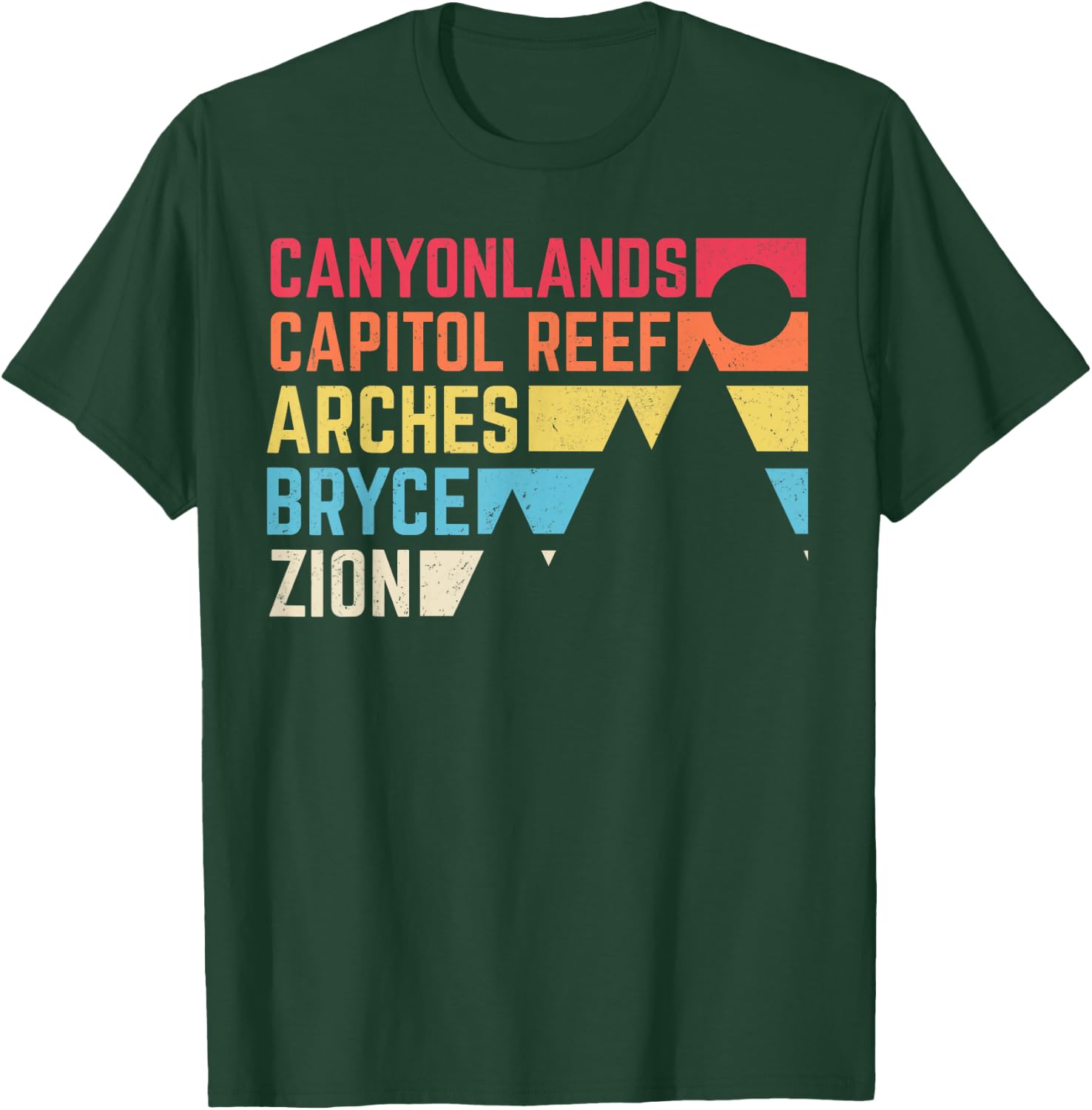 Utahs Five National Parks Souvenir - NPS Moab Utah Mighty 5 T-Shirt - T-Shirt | Forest