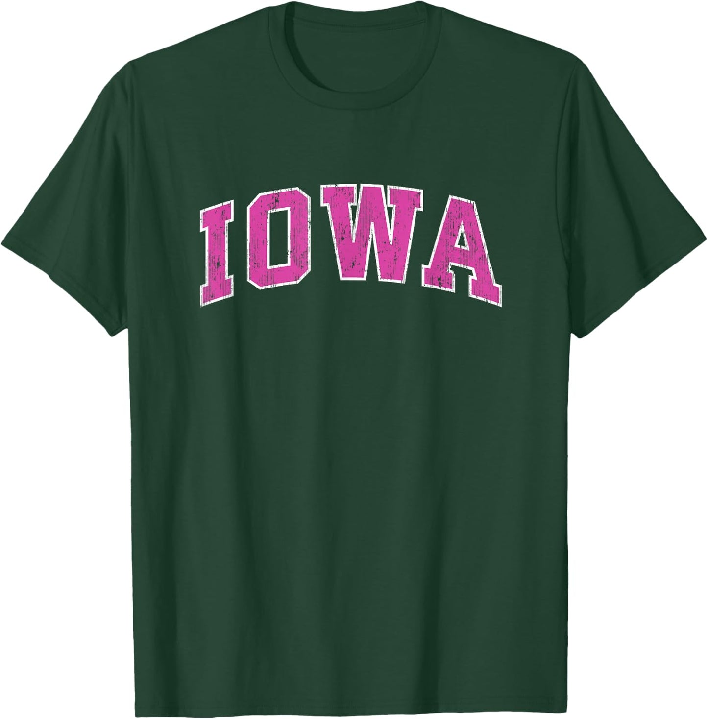 Iowa IA Vintage Sports Design Pink Design T-Shirt - T-Shirt | Forest