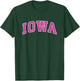 Iowa IA Vintage Sports Design Pink Design T-Shirt - T-Shirt | Forest